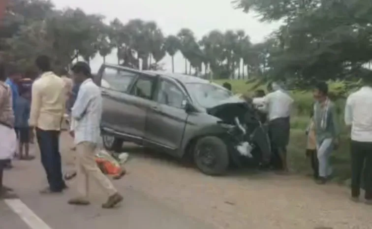 Car Accident At Palnadu District Piduguralla