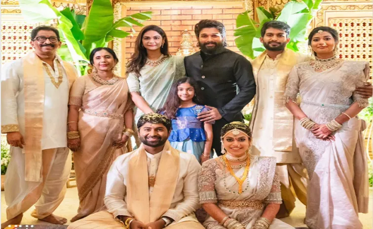 Chiranjeevi and Allu Arjun were spotted attending a wedding in Hyderabad