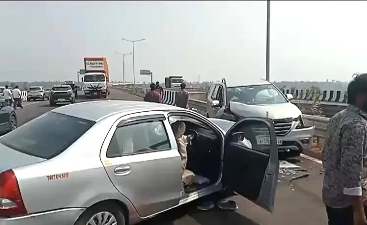 Car Accident On Vijayawada Eluru Highway