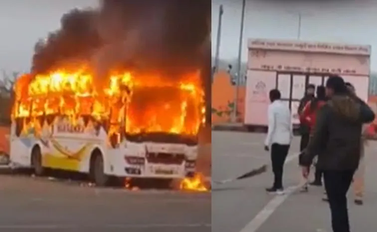 Telangana Travels Bus Accident At UP