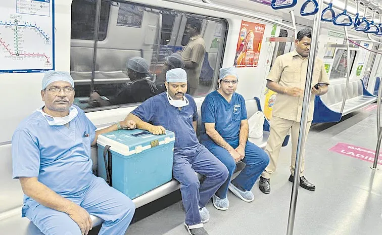 human heart transplanted through green channel in hyderabad metro