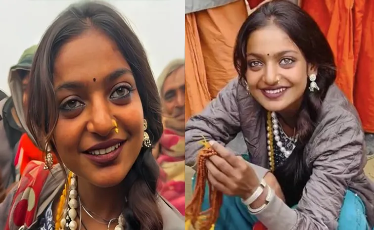 Mahakumbh 2025: Garland Selling beautiful girl with Amber Eyes and Dusky Skin