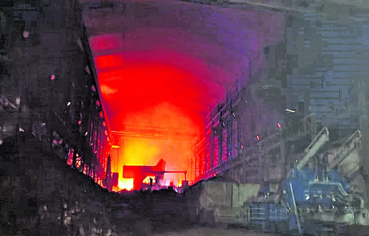 Fire hazard at MS Agarwal Steel Industry