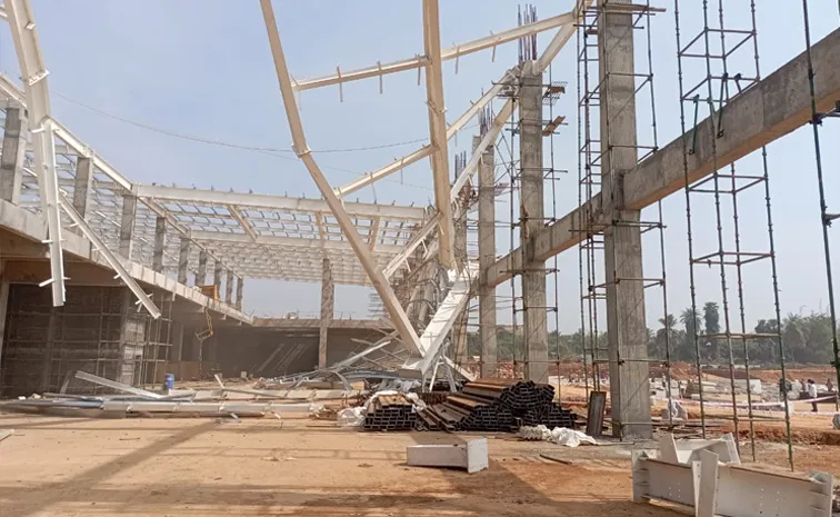 Portion Of New Terminal Under Construction At Rajahmundry Airport Has Collapsed