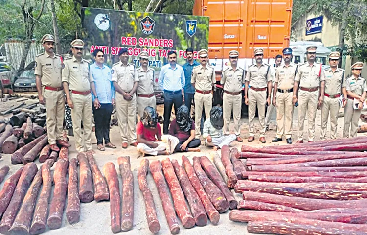 Tirupati Task Force Police seize red sandalwood