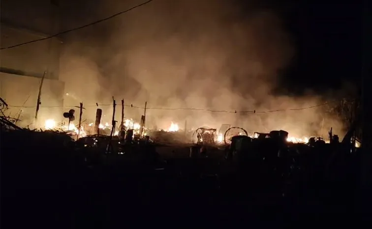 Massive Fire Accident At Eluru District Mandavalli