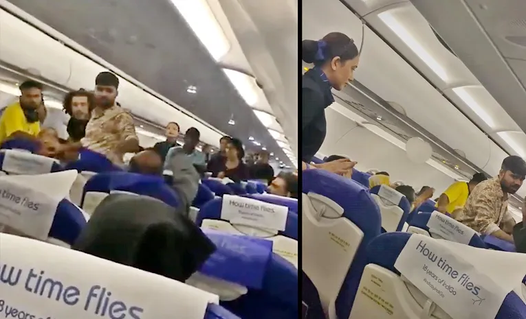 passengers get fight Chennai flight video goes viral