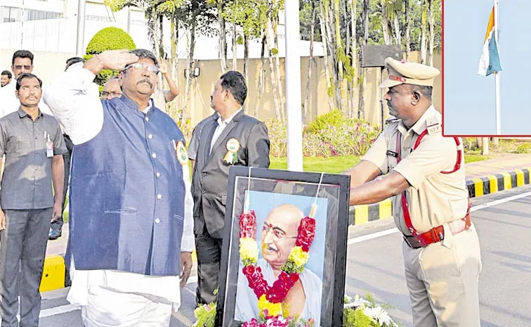 Koyye Moshen Raju unfurls National flag on 76th Republic Day at Secretariat