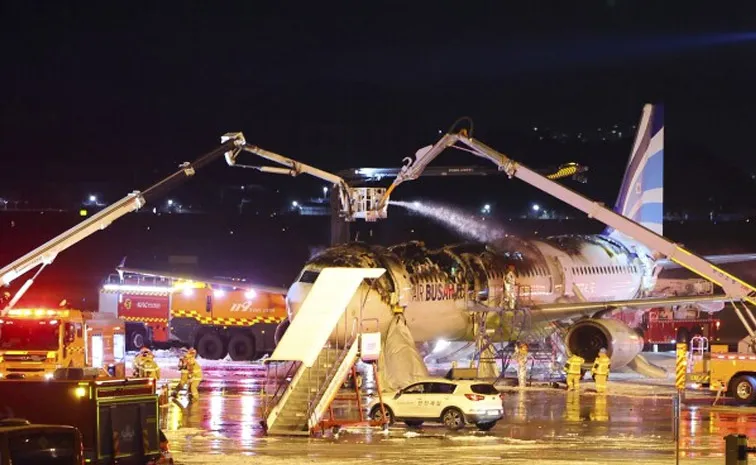 south Korea Fire Airbus A321 at Gimhae Airport 176 Passengers Evacuated Safely