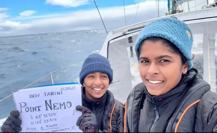 Two Indian Navy Women Officers Cross Point Nemo