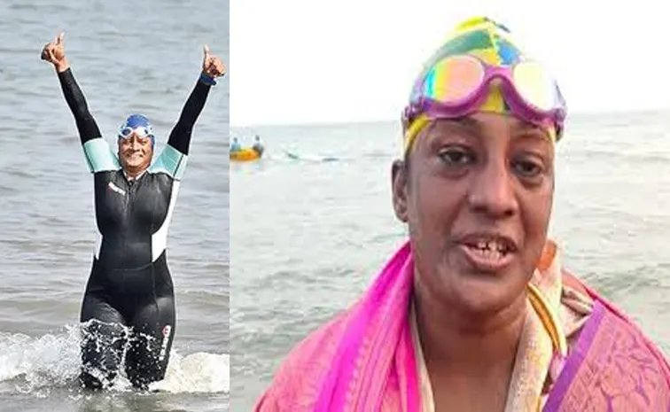 Goli Shyamala swim of 150 km in the Bay of Bengal from Visakhapatnam to Kakinada