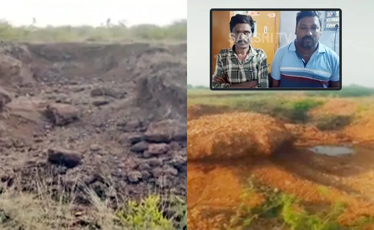 Tdp Leaders Dug Soil In Ysrcp Leader Farm In Palnadu District