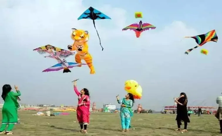 Celebrating Kite Flying Festival On Makar Sankranti