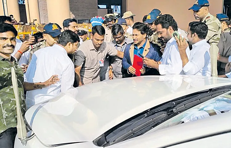 YS Jagan and his wife arrive in Bengaluru from London