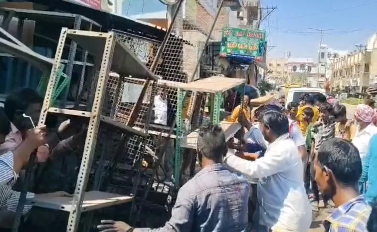 Demolition Of Small Traders Shops In Kadapa