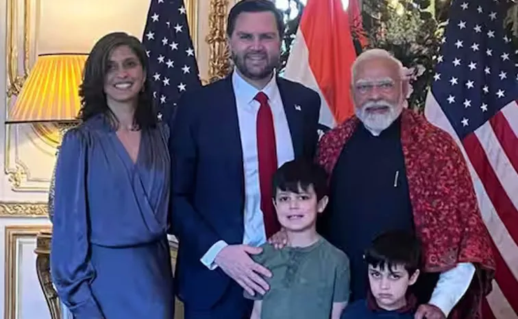 America Vice President JD Vance Son Birthday, PM Modi Meets Family