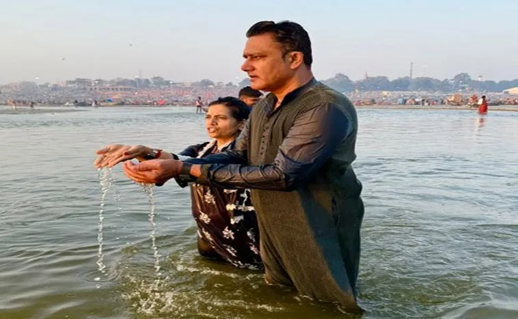 Legendary Spinner Anil Kumble Visits Maha Kumbh Mela With Wife