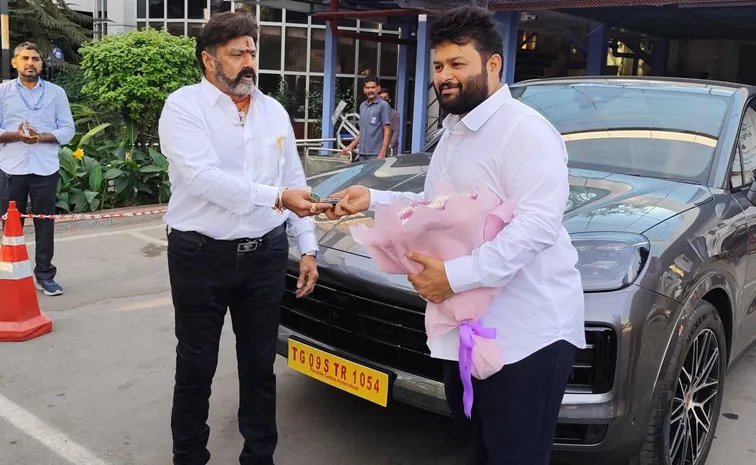 Balakrishna Surprises Thaman With Grand Porsche Car