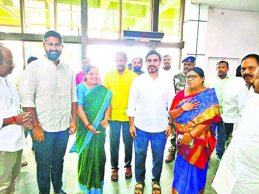 మంత్రి నారా లోకేష్‌కు స్వాగతం 