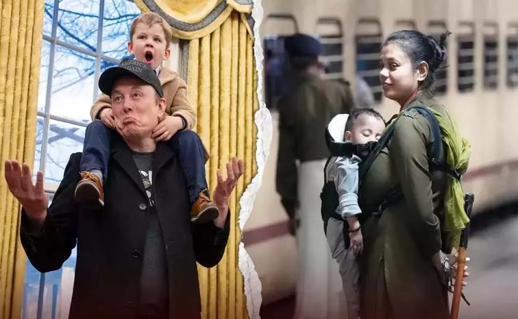 RPF Constable Carrying Baby To Duty vs Elon Musk Taking Son X To Oval Office