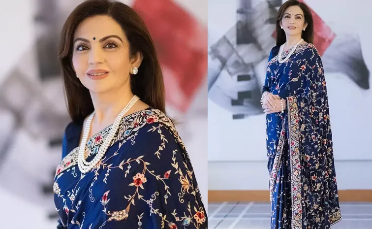 Fashion Nita Ambani heirloom Parsi Gara saree worn at Harvard