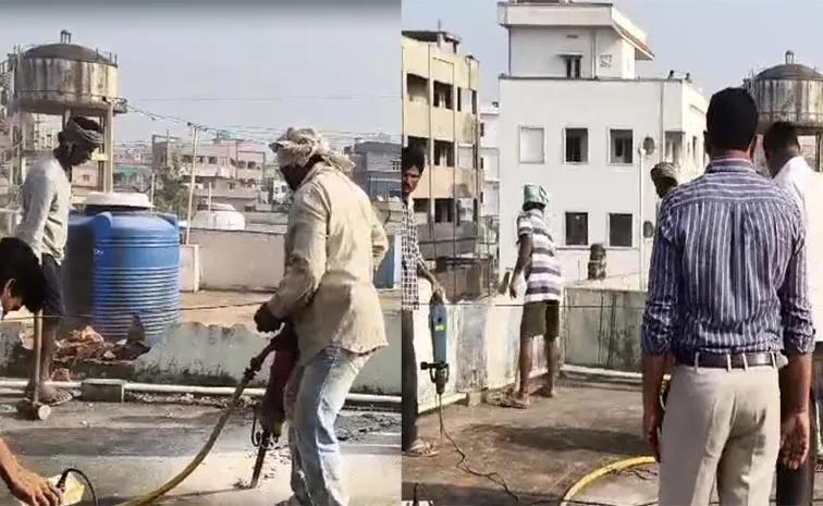 TDP Leaders And Officials Demolish YSRCP Supporter House