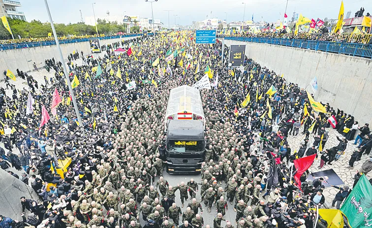 Mass funeral held for Hezbollah Hassan Nasrallah in Lebanon