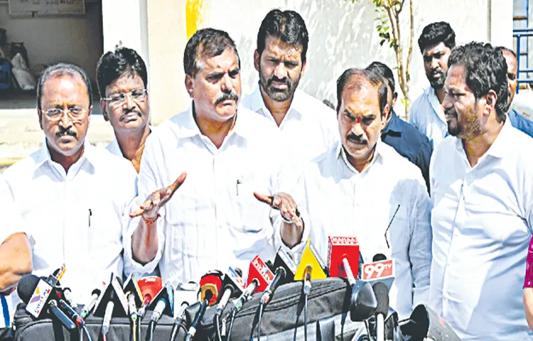 Botsa Satyanarayana with media at Assembly