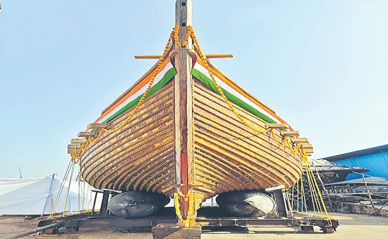 India First Ancient Stitched Ship Launched at Hodi Innovation Shipyard in Goa