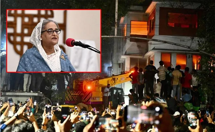 Bangladesh Ex PM Sheikh Hasina Father Home Set On Fire In Dhaka