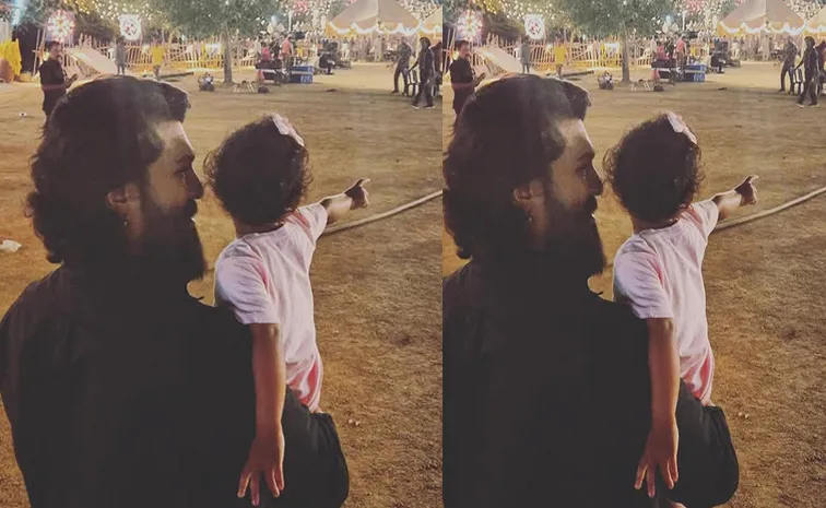 Ram Charan daughter Klin Kaara At RC16 Movie Shooting set