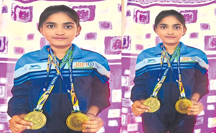 Vanipenta Sravani Wins 2 Gold Medals At Indo Nepal Jump Rope Championship 