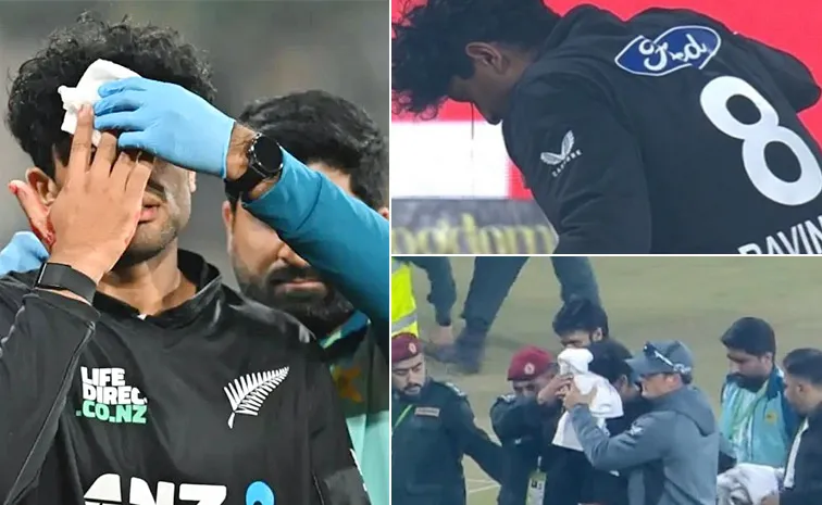 New Zealand suffers huge blow as Rachin Ravindra leaves field after massive head injury