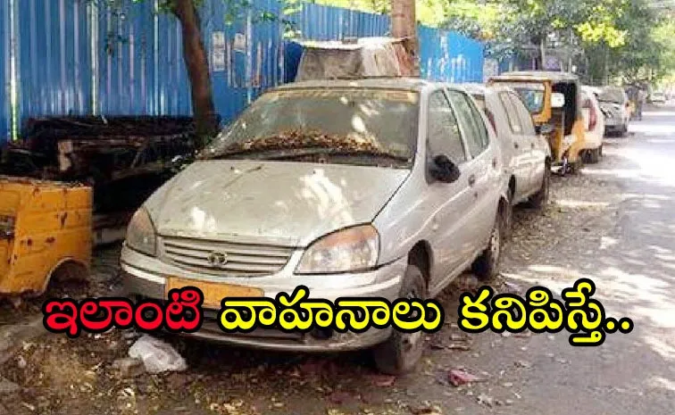 Hyderabad Traffic Police Appeal to Report on Abandoned Vehicles