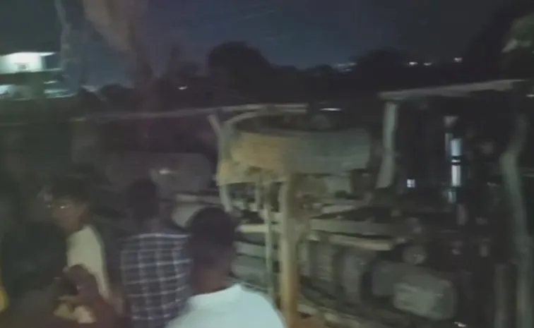 Rtc Bus Overturns In Parigi Vikarabad District