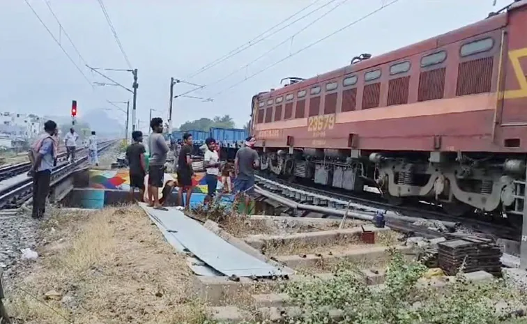 Railway Track Damage At Anakapalle