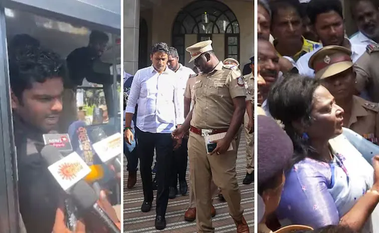 tasmac liquor scam protest tamil nadu cops detain bjp leaders annamalai tamilisai 