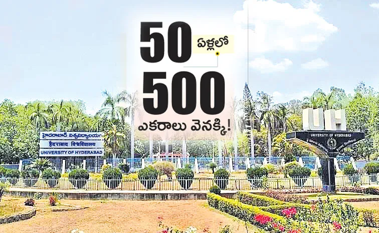 How university of Hyderabad lands disappeared in 50 years