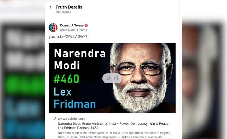 PM Narendra Modi joins Trump Truth Social Media