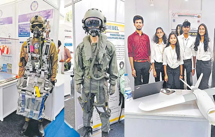 Display of military equipment at Vigyan Vaibhav Exhibition 2025