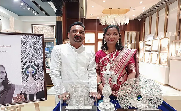  Arroju Dhanalaxmi: Silver Filigree Received National Level Award15