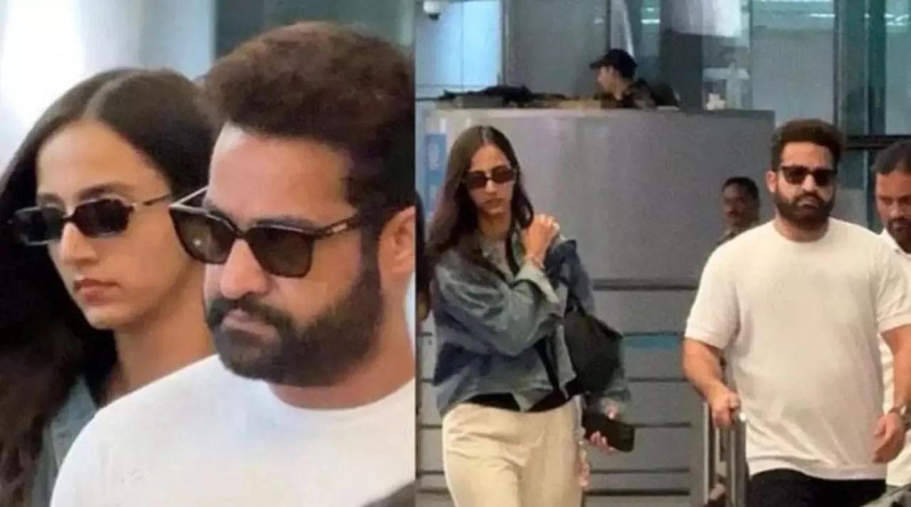 Devara Movie Japan Release Ntr With Wife At Hyd Airport