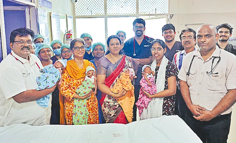 Woman gives birth to quadruplets in Hyderabad