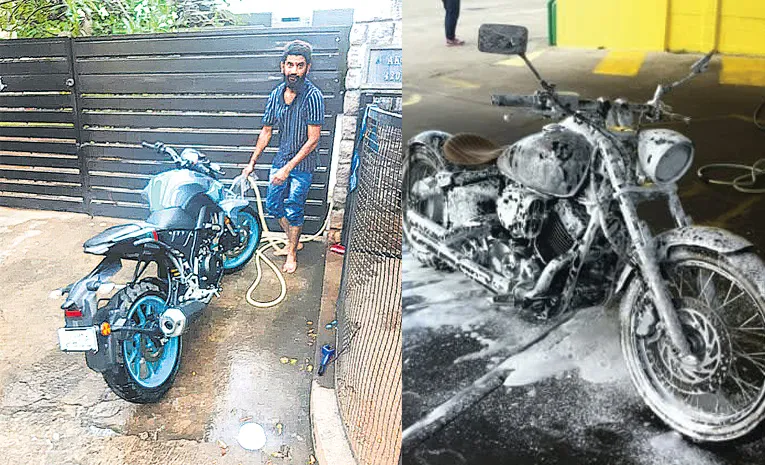 bike washing with drinking water