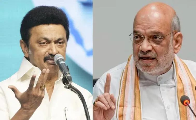 Political Words Exchange Between Amit Shah And CM Stalin Over Hindi