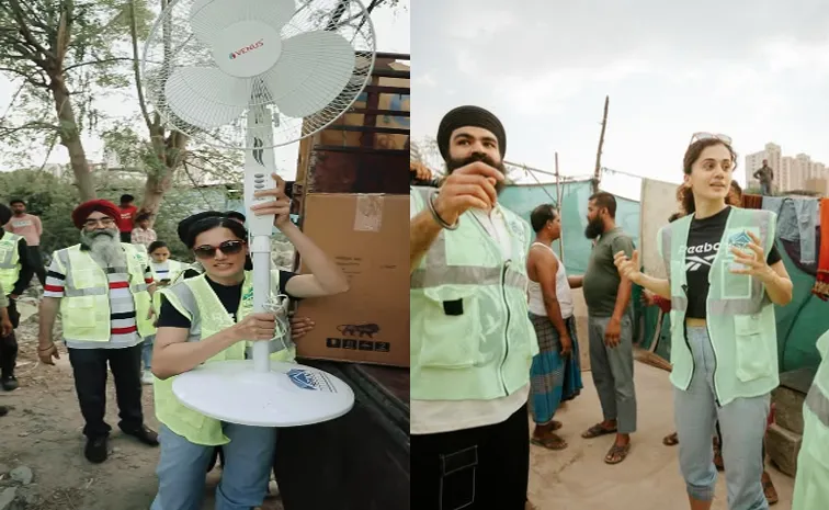 Actress Taapsee Pannu Distributed Fans And coolers To Pooe People