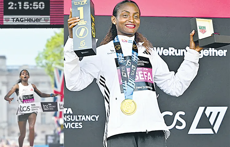 Ethiopian runner wins womens race at London Marathon