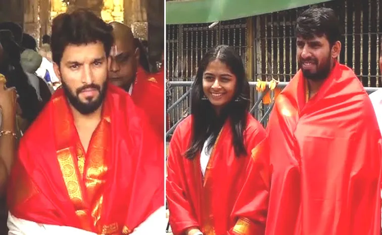 RCB's Rajat Patidar, Jitesh Sharma and Shreyanka Patil Visit Tirumala