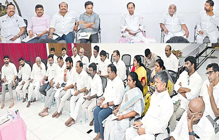 Former CM KCR at BRS leaders meeting