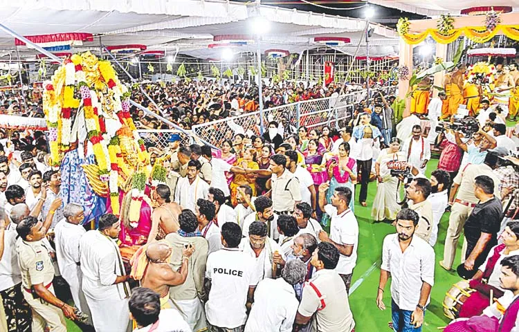 Bhadrachalam is decorated for the wedding of Sita and Rama